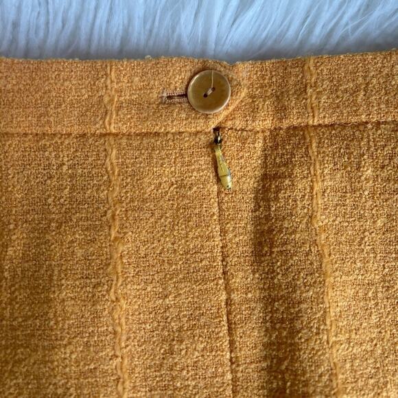 LOUIS FERAUD MARIGOLD YELLOW WOOL PENCIL SKIRT - Picture 6 of 7